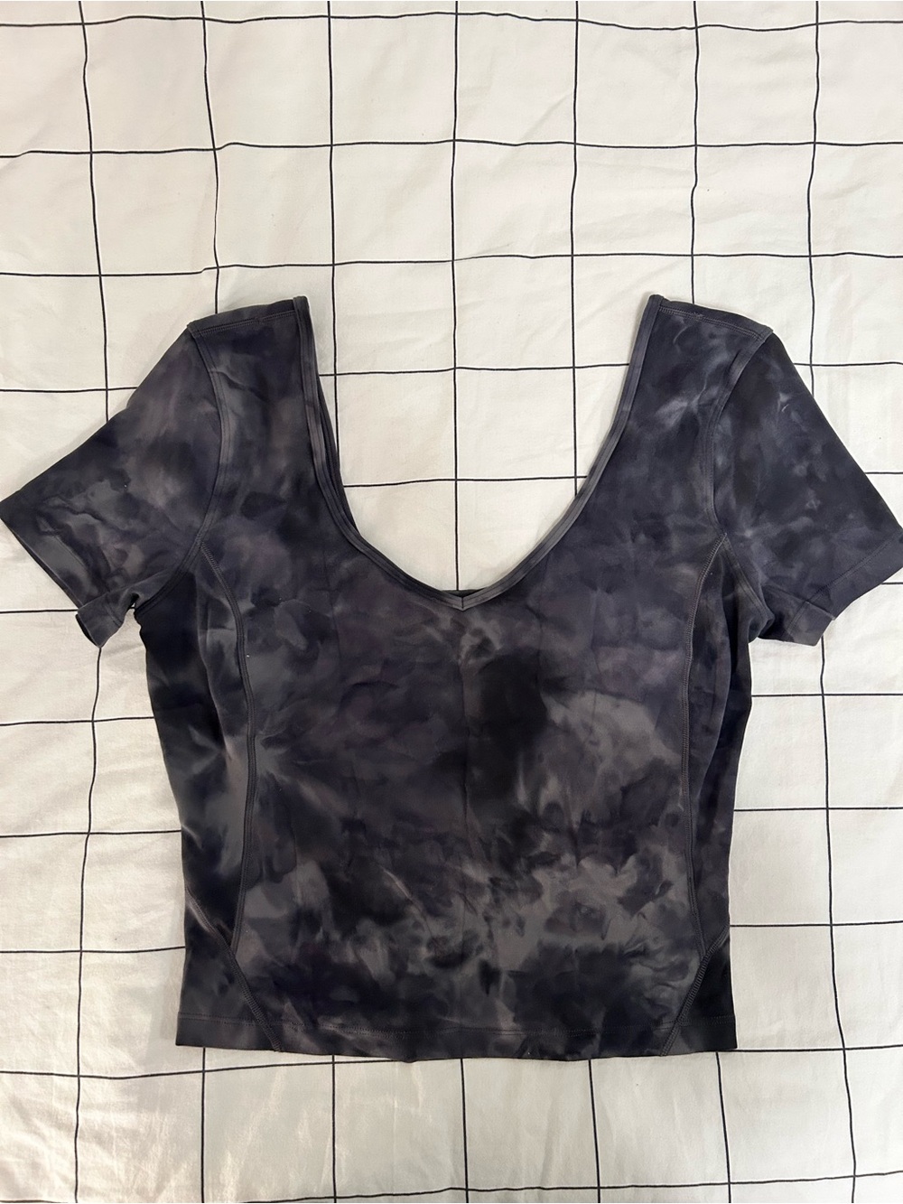 Lululemon Women's Align Short Sleeve Top in Diamond Dye Graphite Grey
